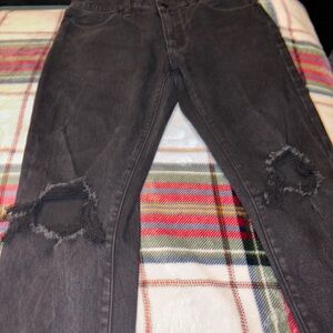 Men's Black Distressed Jeans